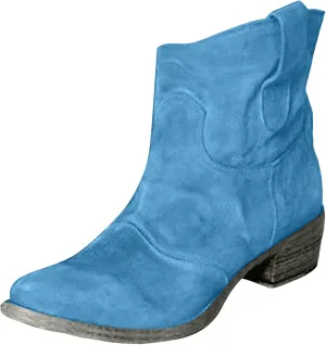 Ankle Boots for Women, Lace Up Platform Cowboy Boots Chunky Low Heel Suede Mid Calf Zip Ankle Boots Winter Booties