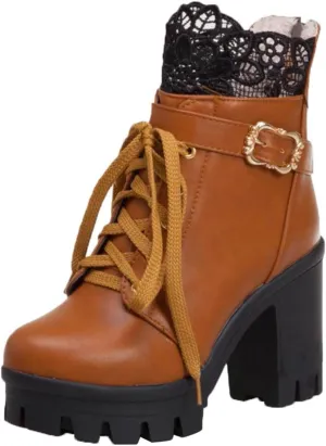 Boots for Women Chunky Block Boots heels Side Zipper BootsKnee High Boots Suede Casual Shoes Comfortable Winter Dressy Combat