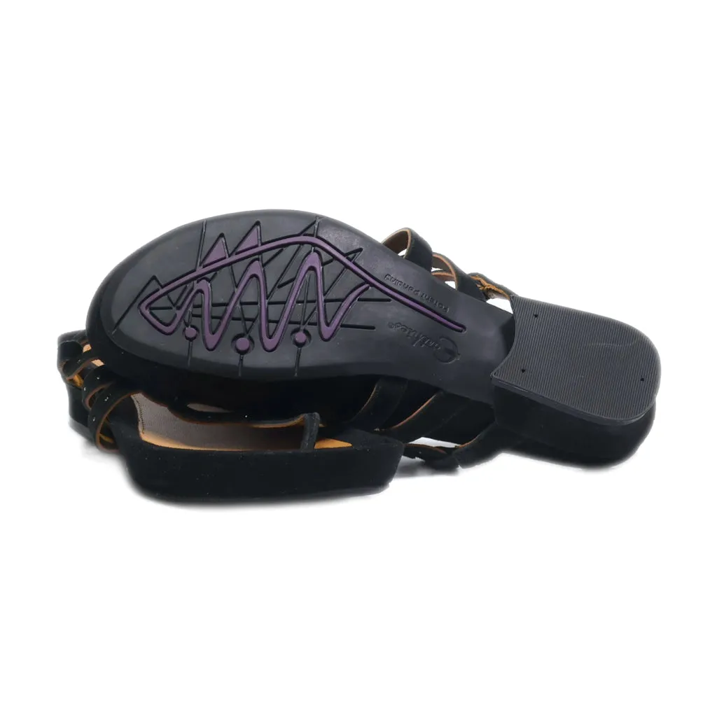 Carthics Flat Sandals Suede Black Colour For Women