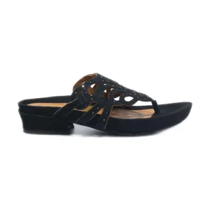 Carthics Flat Sandals Suede Black Colour For Women