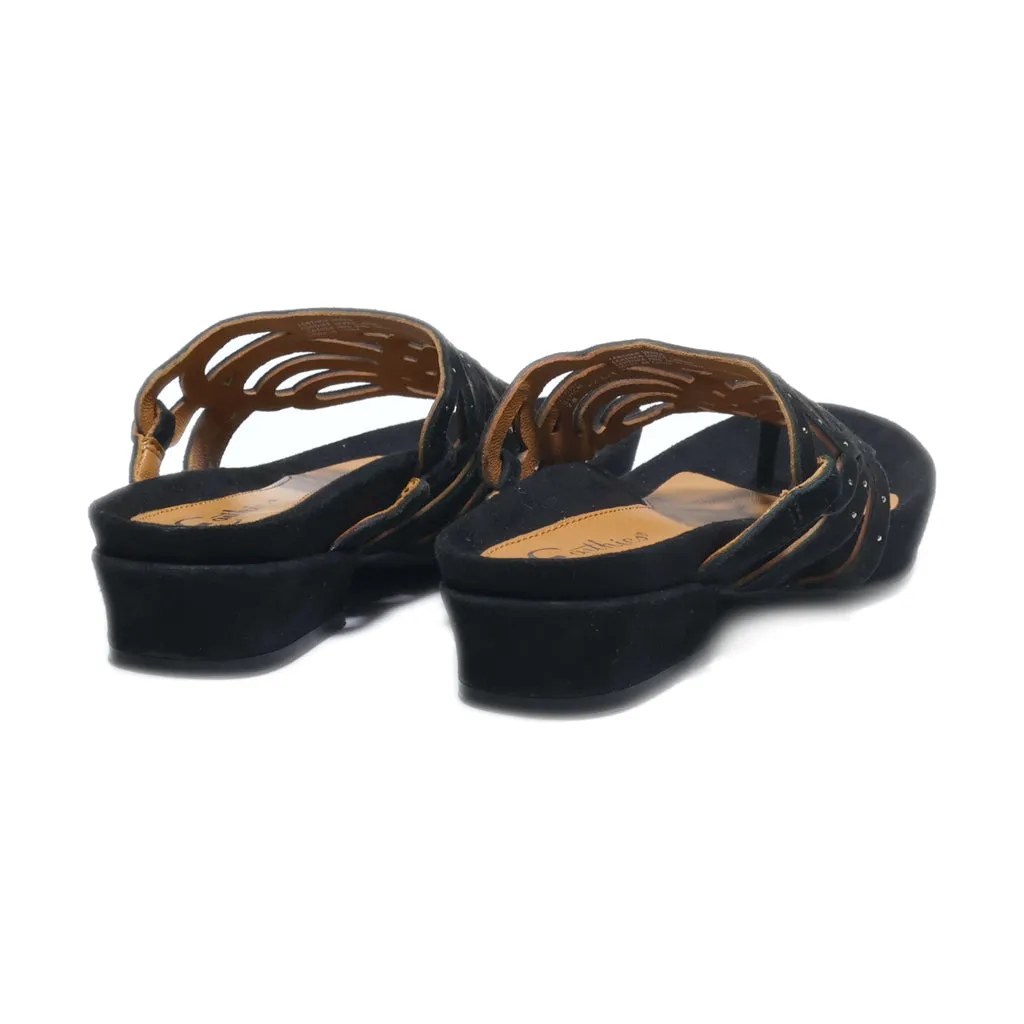 Carthics Flat Sandals Suede Black Colour For Women