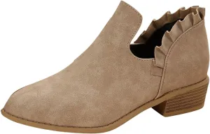 Cathalem Ankle Boots for Women, 2024 New V Cutout Ankle Boots Pointed Toe Chunky Fall Boots Western Boots Low Heel Boots