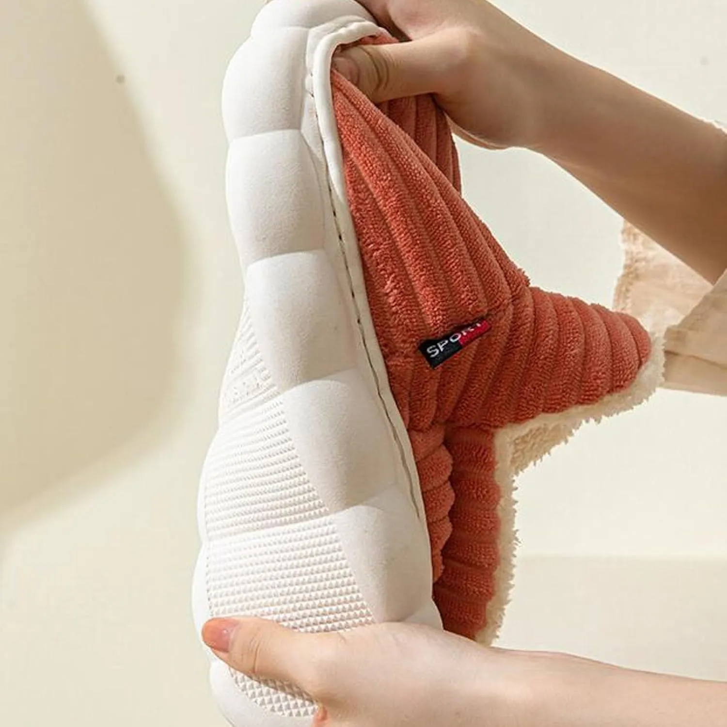 Cathalem House Slippers for Women Platform Mini Boots Ankle Boots Anti-Slip Slippers Suede Fleece-Lined Indoor and Outdoor