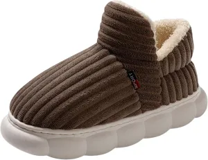 Cathalem House Slippers for Women Platform Mini Boots Ankle Boots Anti-Slip Slippers Suede Fleece-Lined Indoor and Outdoor