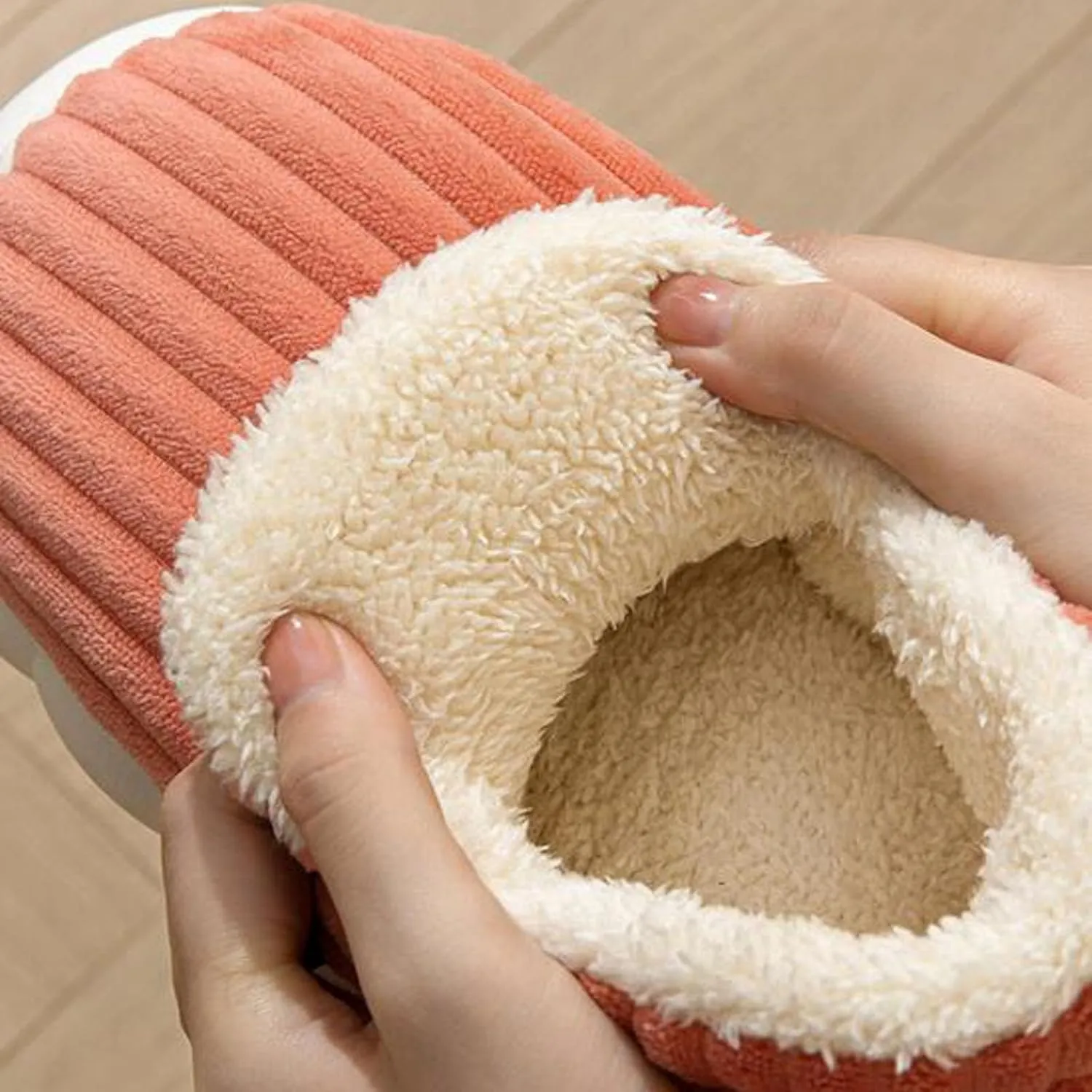 Cathalem House Slippers for Women Platform Mini Boots Ankle Boots Anti-Slip Slippers Suede Fleece-Lined Indoor and Outdoor