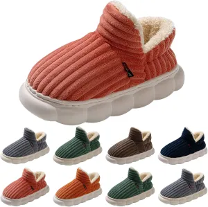Cathalem House Slippers for Women Platform Mini Boots Ankle Boots Anti-Slip Slippers Suede Fleece-Lined Indoor and Outdoor
