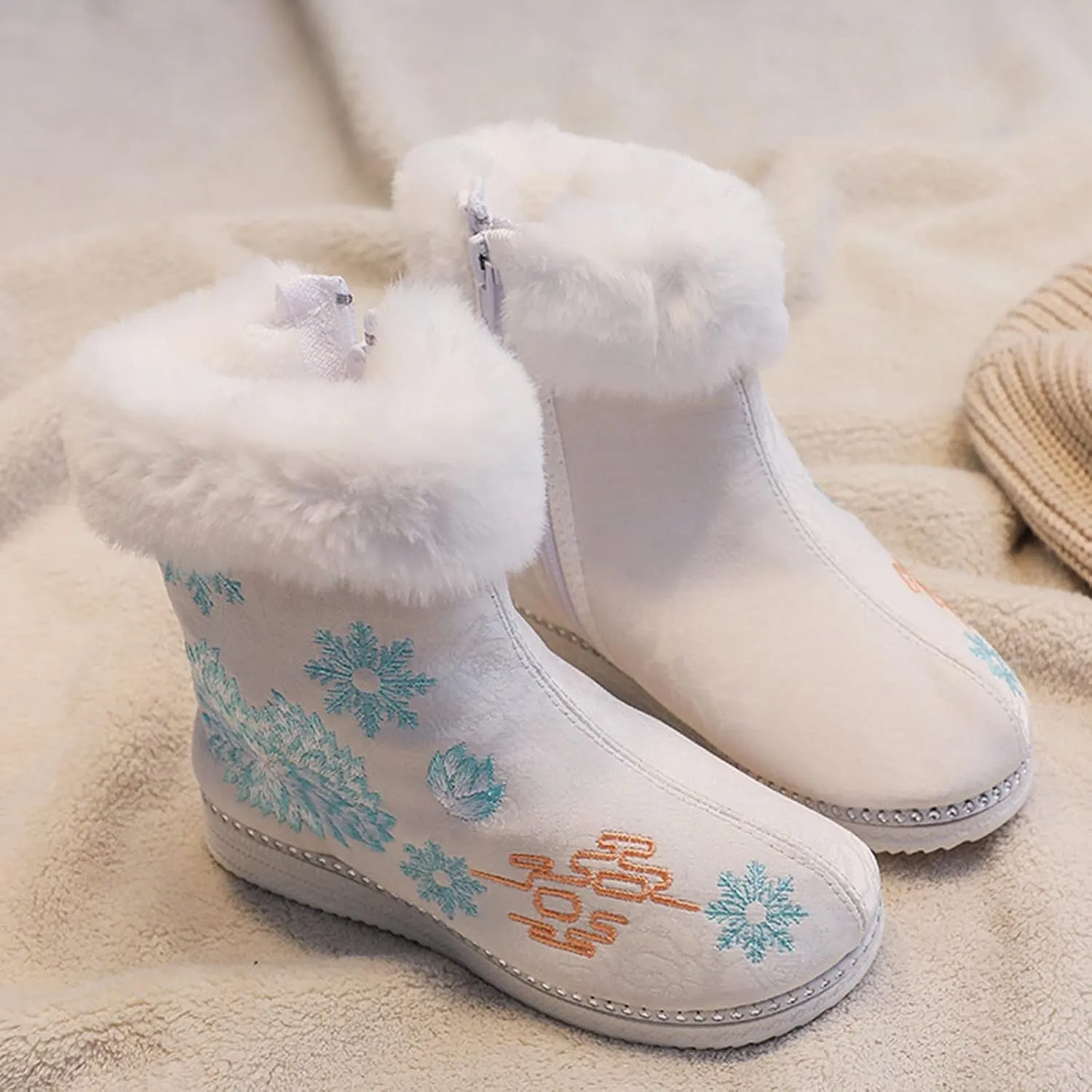 Chinese New Year Shoes Warm Cotton Boots Embroidered Boots National Boots Cotton Boots Toddler Boots