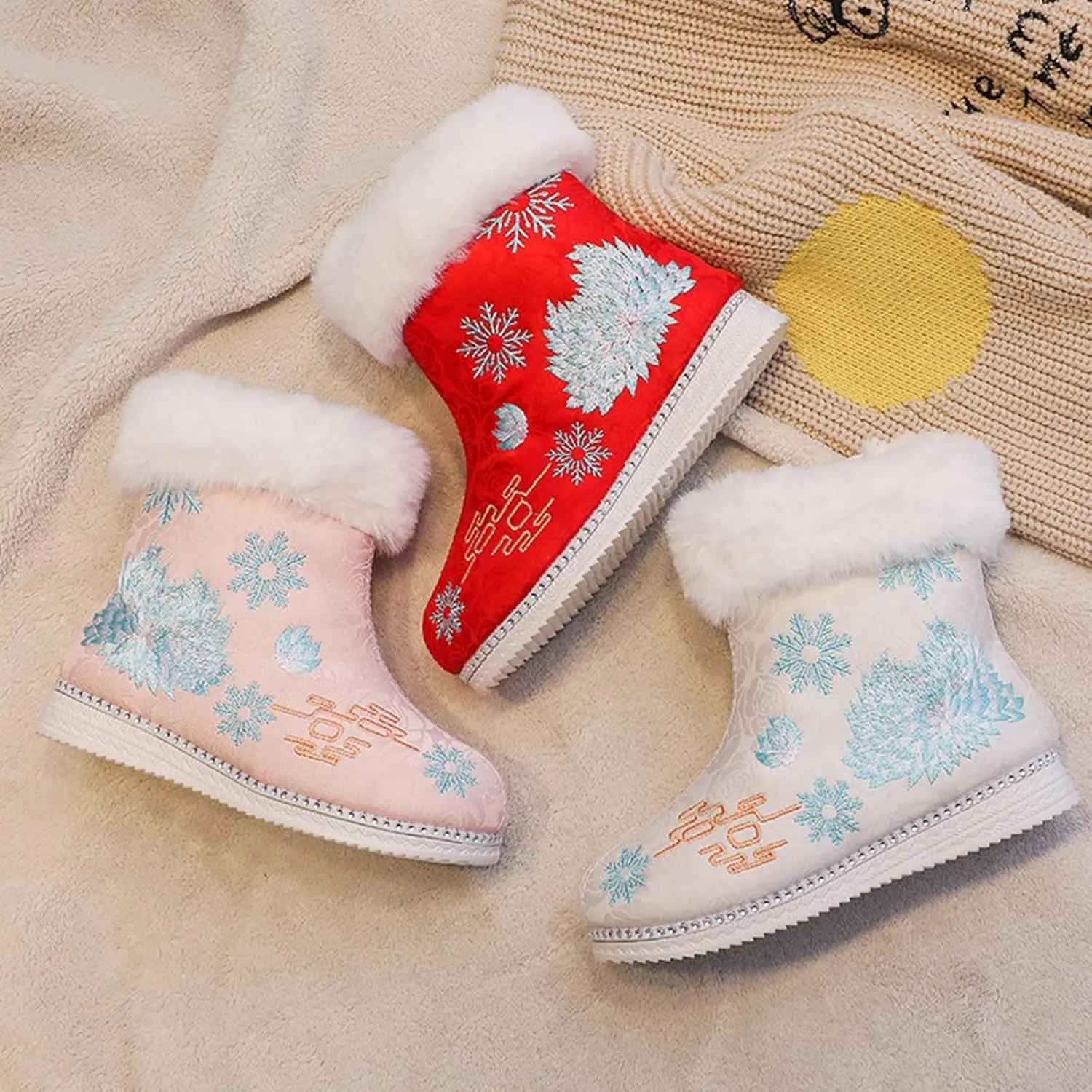 Chinese New Year Shoes Warm Cotton Boots Embroidered Boots National Boots Cotton Boots Toddler Boots