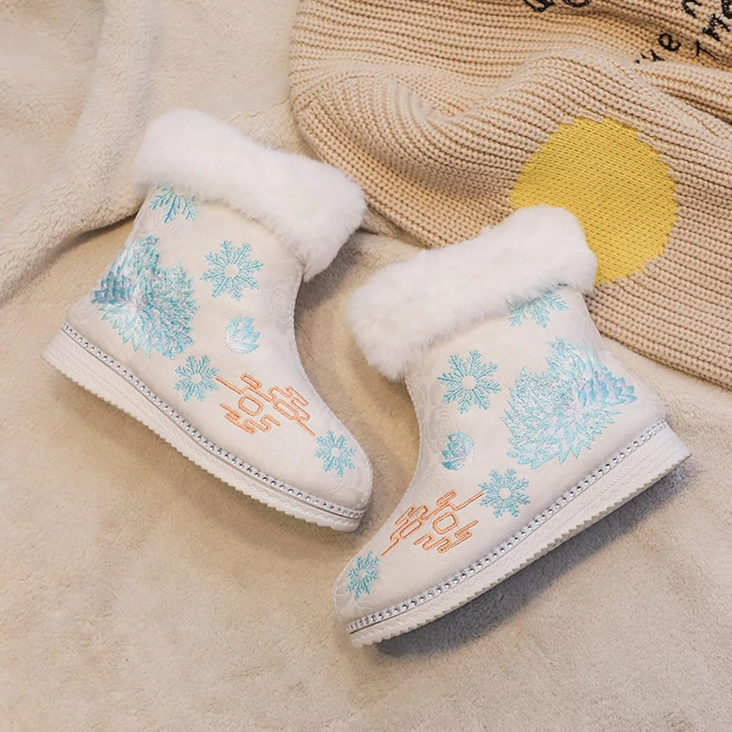 Chinese New Year Shoes Warm Cotton Boots Embroidered Boots National Boots Cotton Boots Toddler Boots