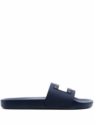 Dark Night Navy Flat Pool Sandals