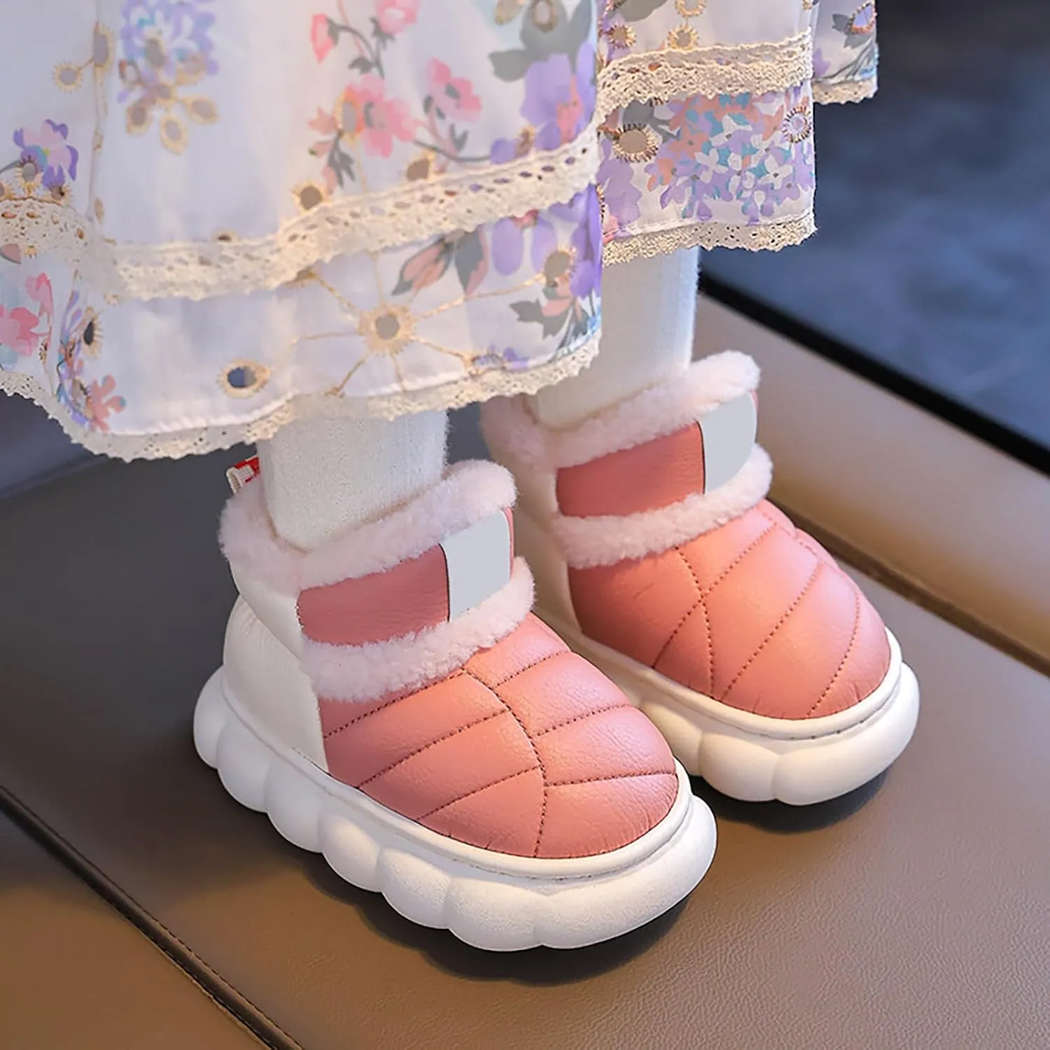 Girls Boys Snow Boots Outdoor Warm Non Slip Indoor Warm Shoes Small Large Children's Winter Girl Fall Boots