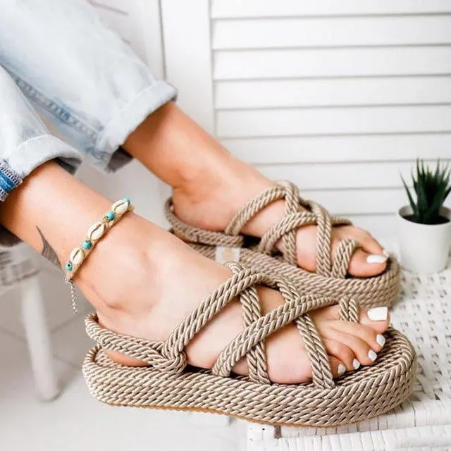 Gladiator Flat Sandals Rome Style