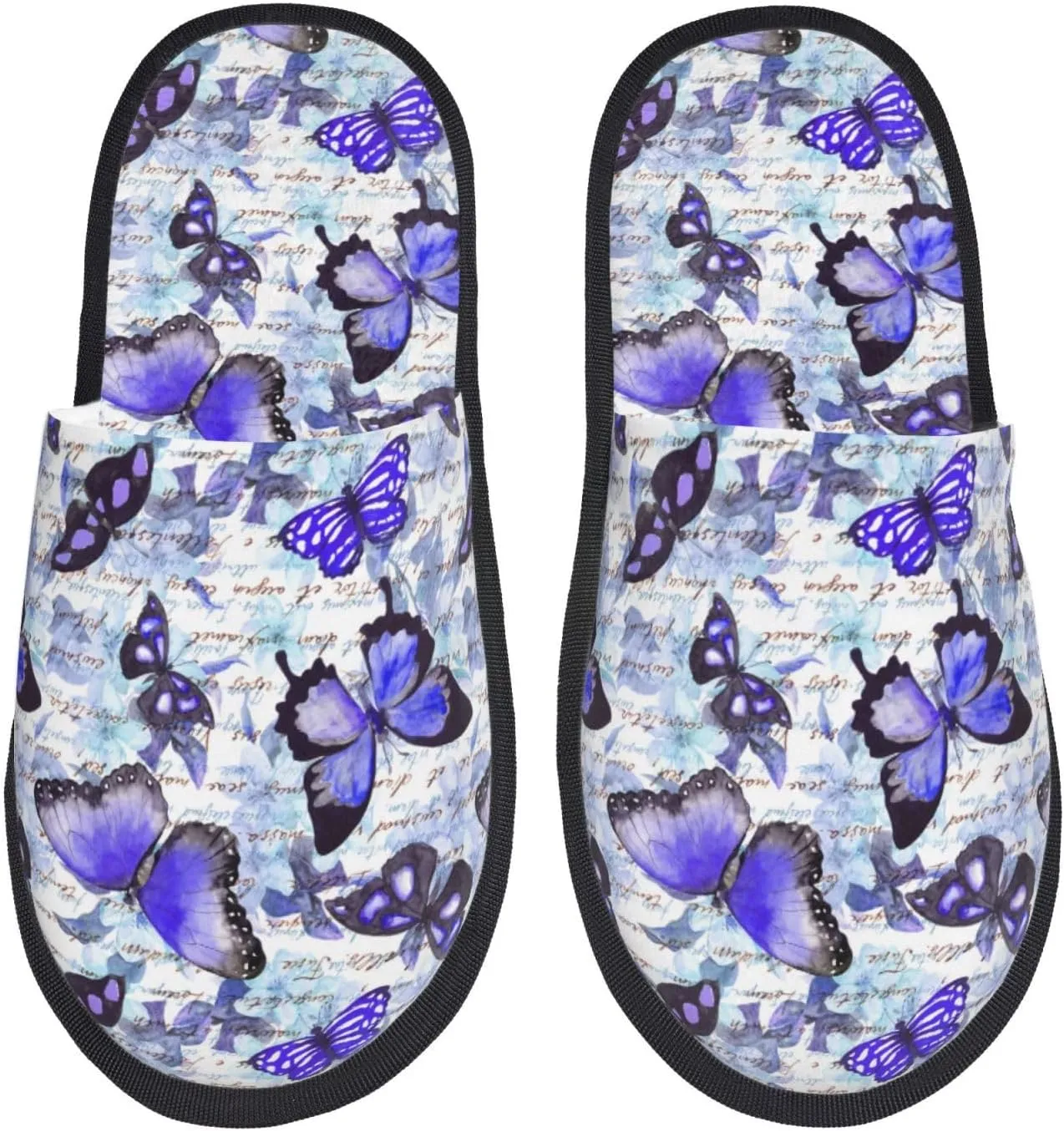 House Slippers for Womens Men - Butterflies Soft House Shoes Fuzzy Slippers, Lightweight Slip-On Cozy House Slippers for Womens Indoor Outdoor