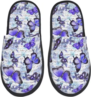 House Slippers for Womens Men - Butterflies Soft House Shoes Fuzzy Slippers, Lightweight Slip-On Cozy House Slippers for Womens Indoor Outdoor