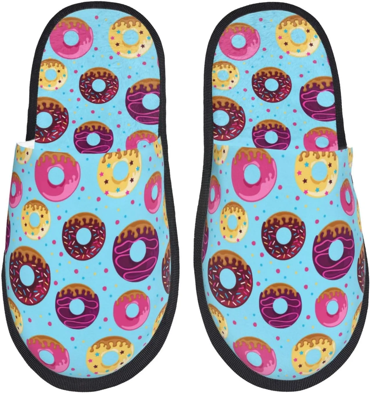 House Slippers for Womens Men - Donuts Soft House Shoes Fuzzy Slippers, Lightweight Slip-On Cozy House Slippers for Womens Indoor Outdoor