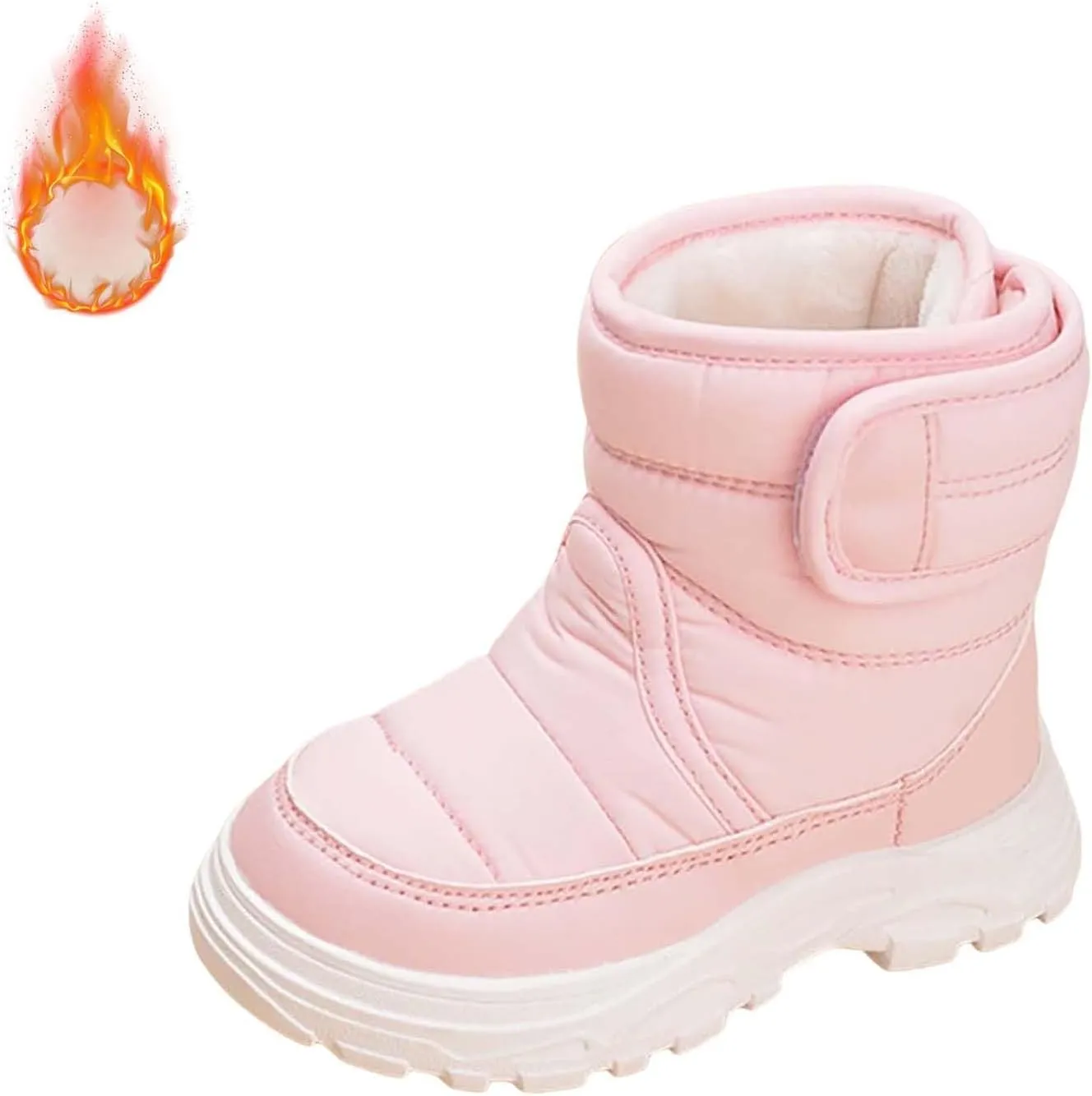 Insulated Snow Shoes For Boy Winter Walking Shoes For Baby Non Slip Plush Lined Ankle Boots Waterproof Hiking Boots