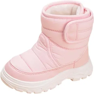 Insulated Snow Shoes For Boy Winter Walking Shoes For Baby Non Slip Plush Lined Ankle Boots Waterproof Hiking Boots
