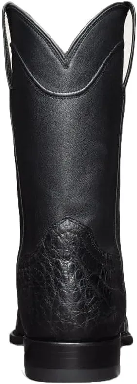 Men's Western Cowboy Boots Square Head Non-slip Side Strap Rivet Wide Calf Motorcycle Boots Leather Work Boots