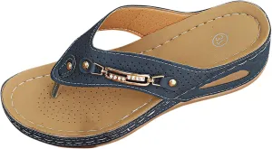 Orthopedic Wedge Sandals for Women Dressy Summer Comfortable Walking Sandals with Arch Support Fashion Platform Slides Shoes