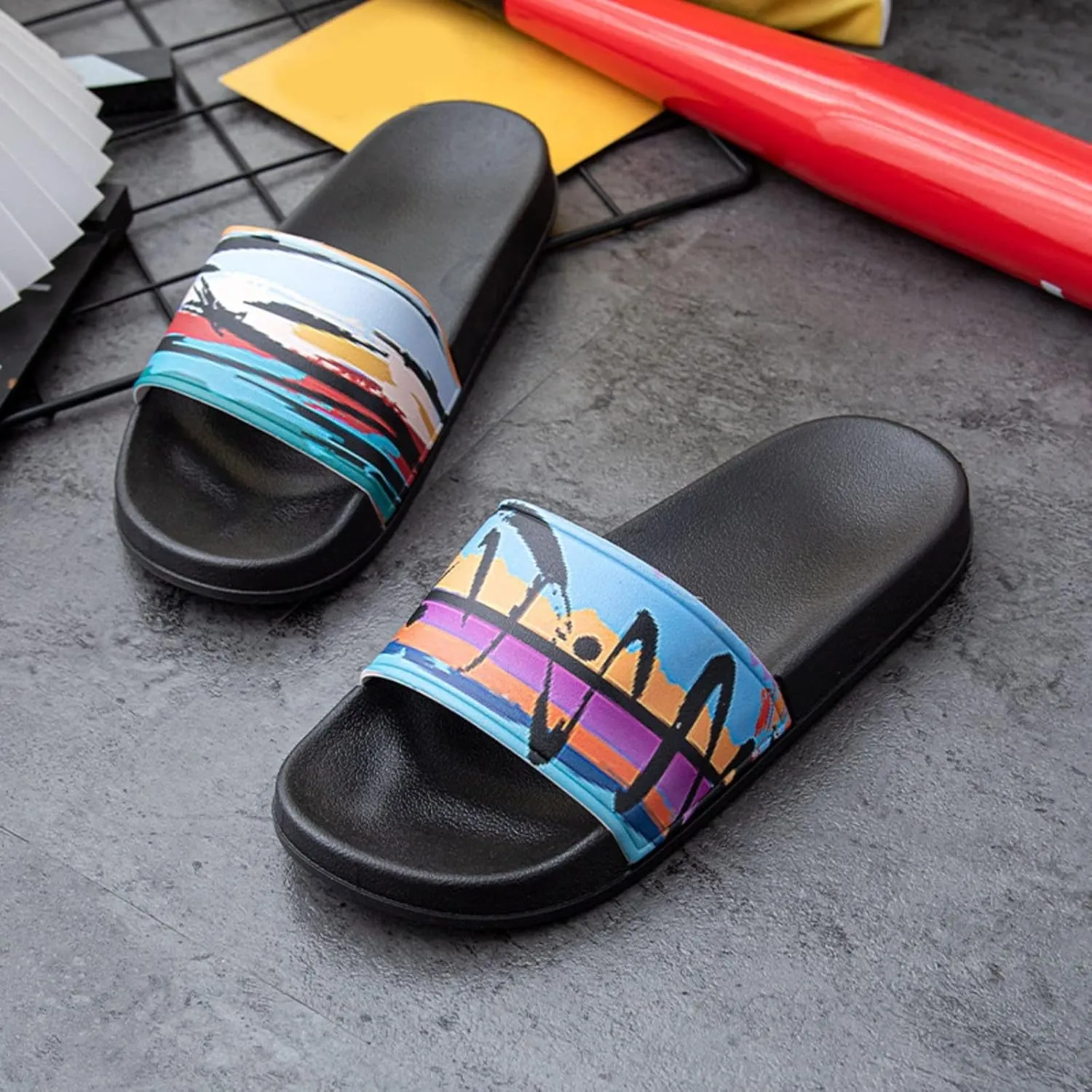 Pillow Slippers Mens Shower Shoes Womens Bathroom Slipper Bath Slippers Dry Quickly Open Toe Shower Slides