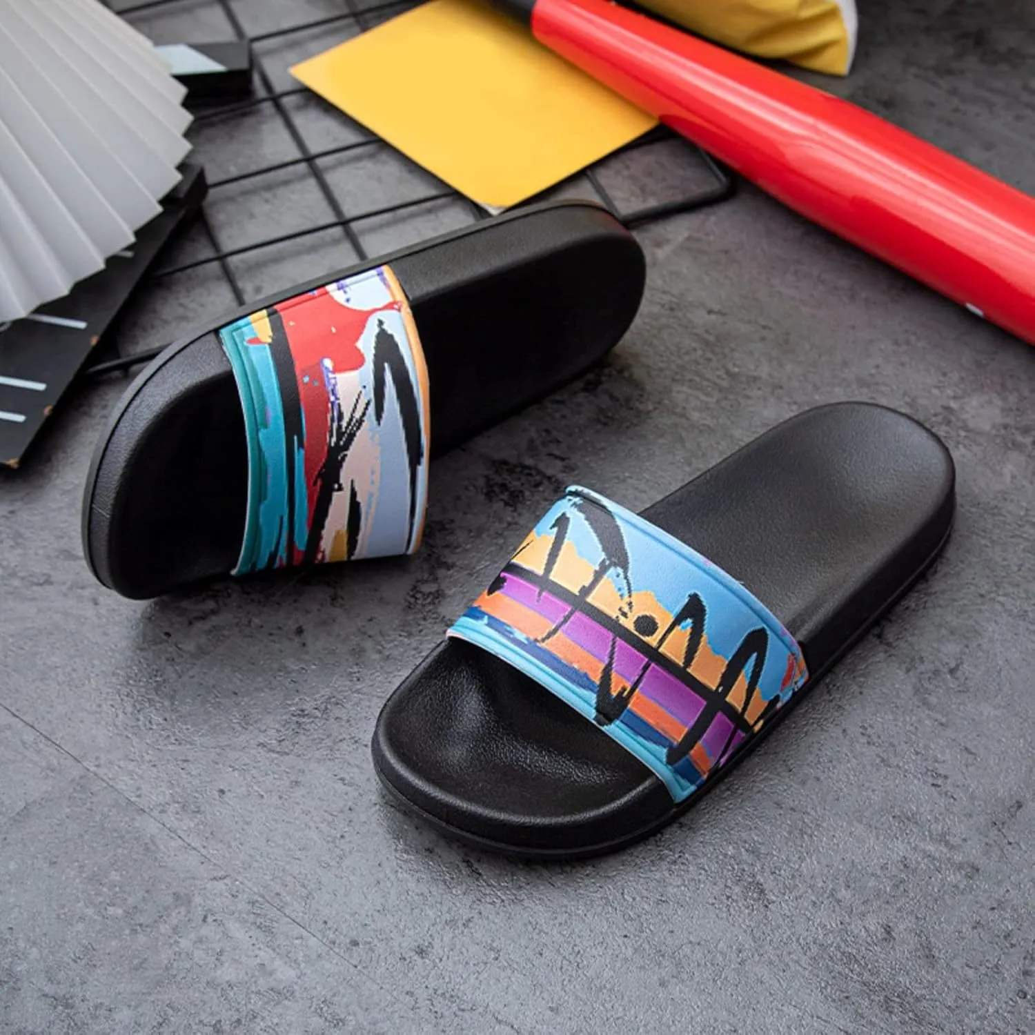 Pillow Slippers Mens Shower Shoes Womens Bathroom Slipper Bath Slippers Dry Quickly Open Toe Shower Slides