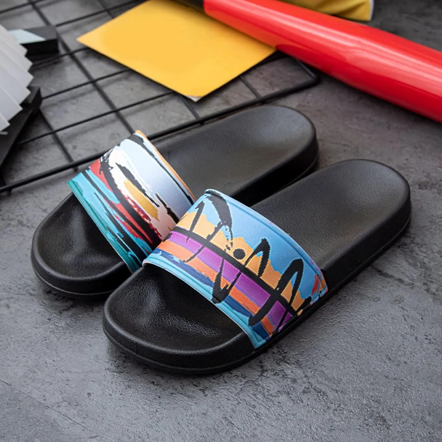 Pillow Slippers Mens Shower Shoes Womens Bathroom Slipper Bath Slippers Dry Quickly Open Toe Shower Slides