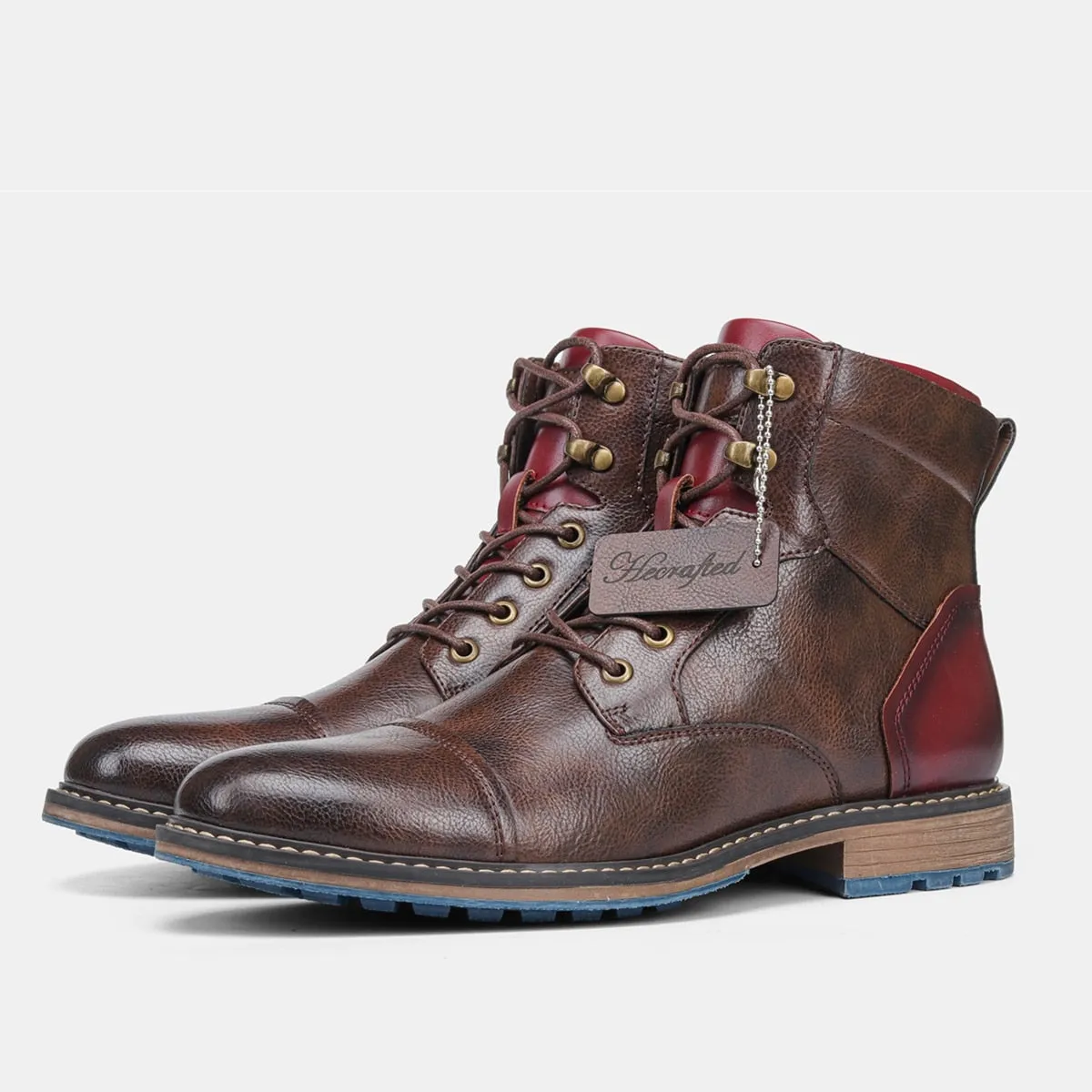 Retro Style Solid Leather Ankle Boots