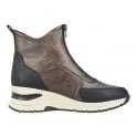 Rieker N9381-60 Brown Combination Womens Casual Comfort Sporty Zip Up Ankle Boots