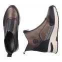Rieker N9381-60 Brown Combination Womens Casual Comfort Sporty Zip Up Ankle Boots