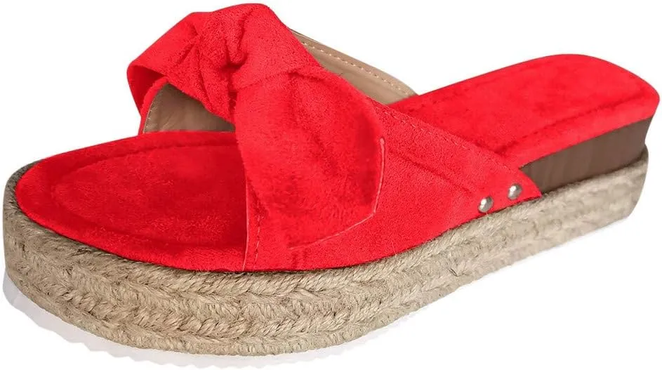 Sandals for Women Flip Flop,Womens Slides Sandals Slip on Bowknot Cute Slippers Summer Beach Flip Flop Wide Width