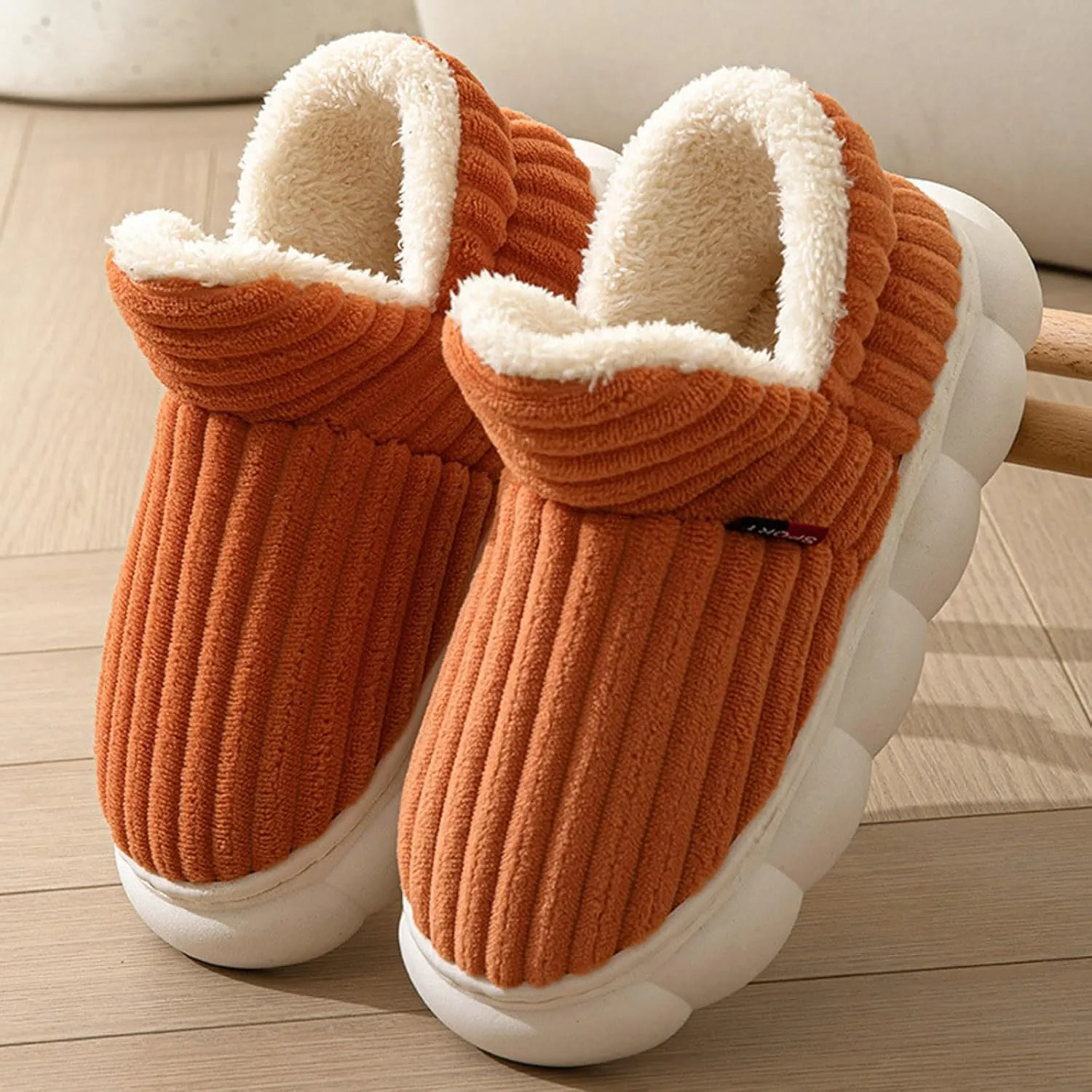 Slippers for Women, Memory Foam Warm Closed Back Winter Slippers Cozy Soft Faux Fur Plush Fuzzy Collar Indoor Slippers