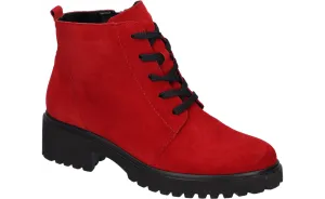 Waldlaufer Womens 716807 195 019 H-Luise Rubin Wide Fitting Lace Up Zip Up Ankle Boots