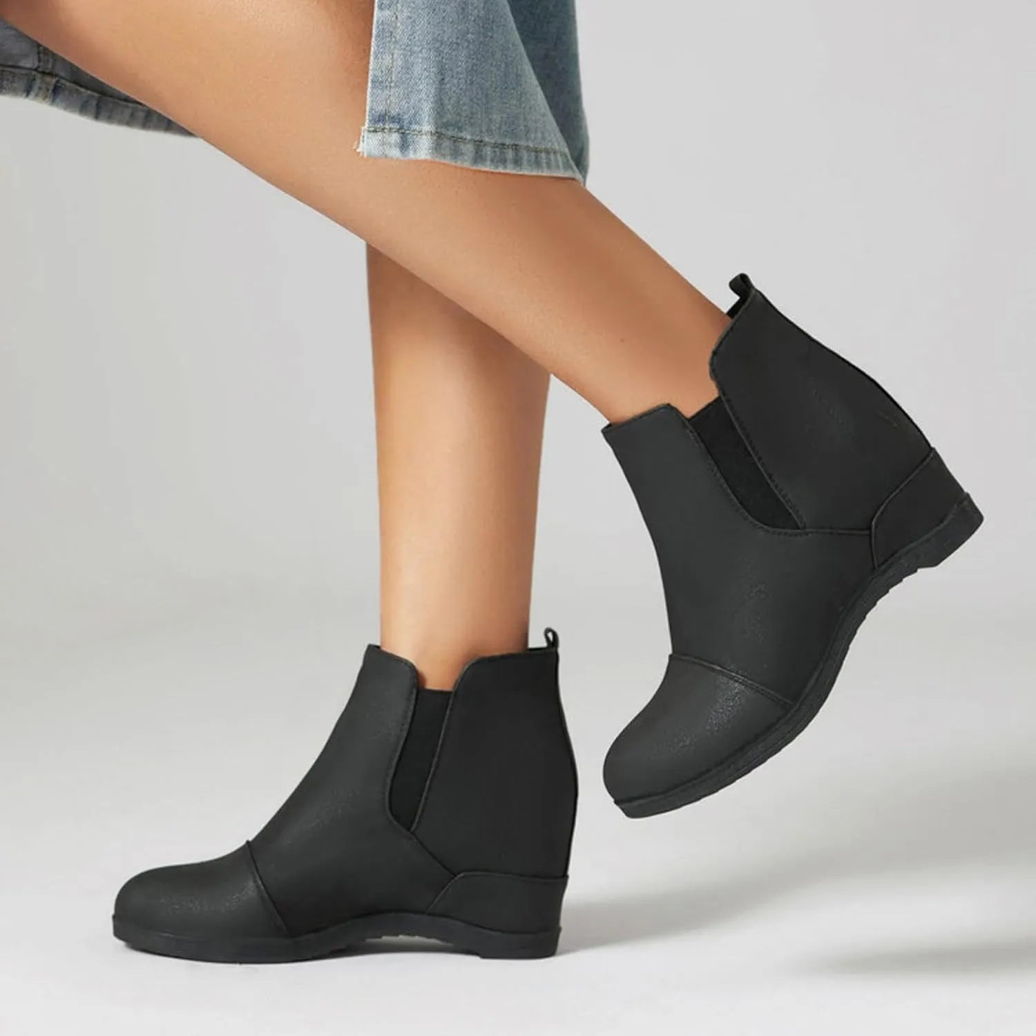 Women's Chunky Block Boots heels Side Zipper BootsKnee High Boots Casual Shoes Combat Pull On Chukka Cowboy Chelsea Chunky