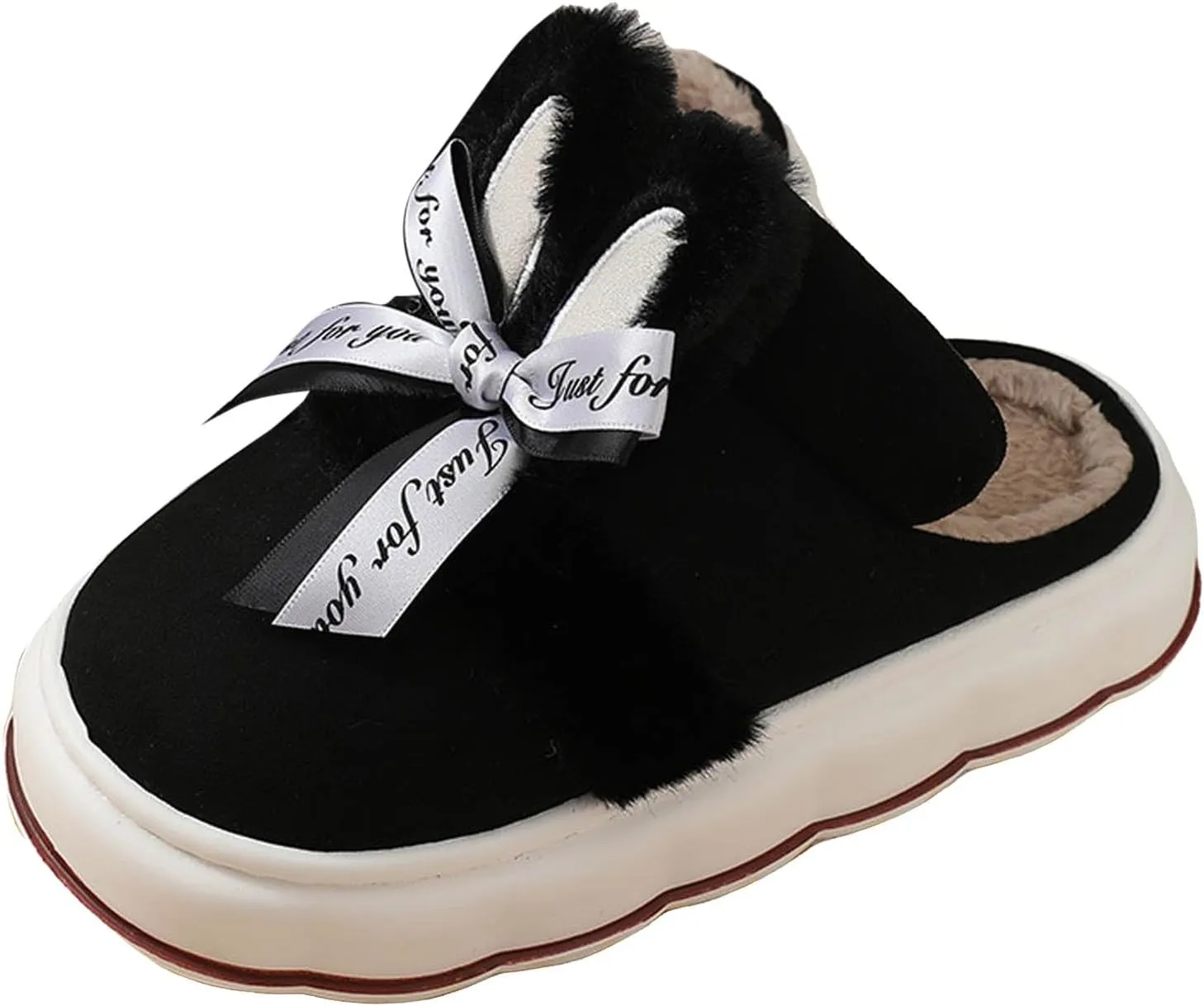 Women's Winter Slippers Cute Soft Plush Slippers Memory Foam Fashionable Thick Furry Thong for Women