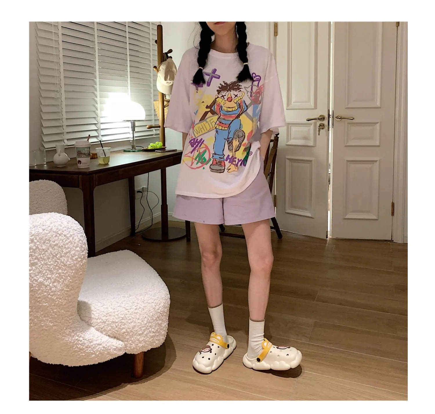 xiangtuibao  New cute girl heart hole shoes female summer students wear non-slip deodorant thick-soled bath slippers sandals outdoor