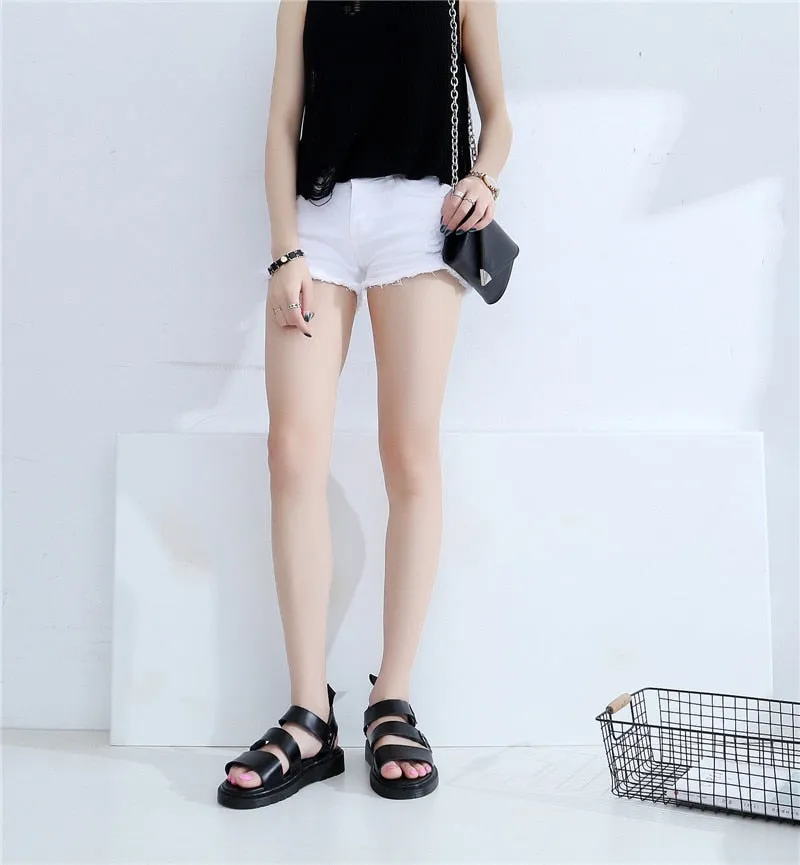 xiangtuibao Punk Style Women Gladiator Sandals Black Flat Shoes Woman Casual Thick Heel Beach Flats Sandalias Mujer Summer