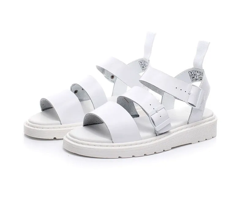 xiangtuibao Punk Style Women Gladiator Sandals Black Flat Shoes Woman Casual Thick Heel Beach Flats Sandalias Mujer Summer