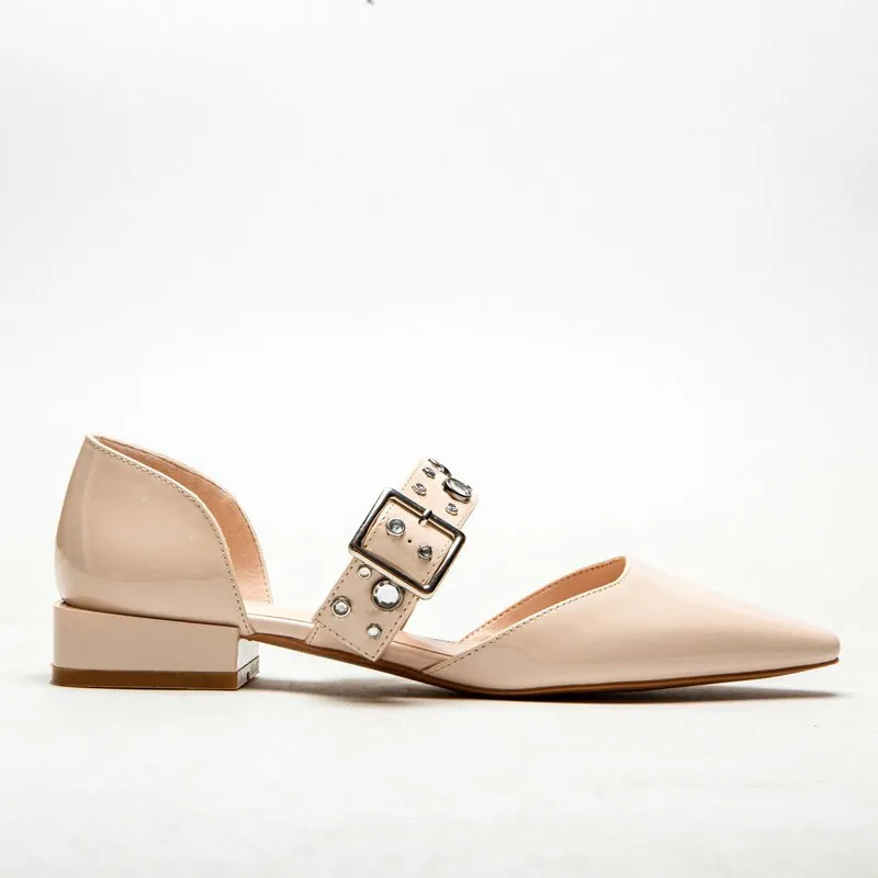 xiangtuibao Summer Crystal Diamond Bling Women Pumps Buckle Pointed Toe High Heels Spike High Heels Mules Slippers Party Shoes