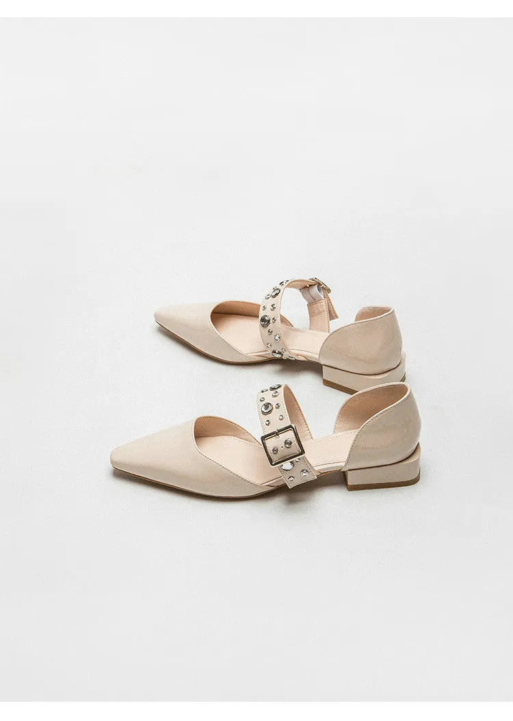 xiangtuibao Summer Crystal Diamond Bling Women Pumps Buckle Pointed Toe High Heels Spike High Heels Mules Slippers Party Shoes