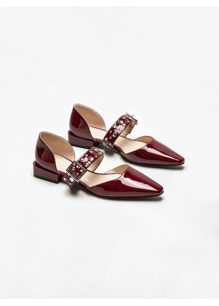 xiangtuibao Summer Crystal Diamond Bling Women Pumps Buckle Pointed Toe High Heels Spike High Heels Mules Slippers Party Shoes