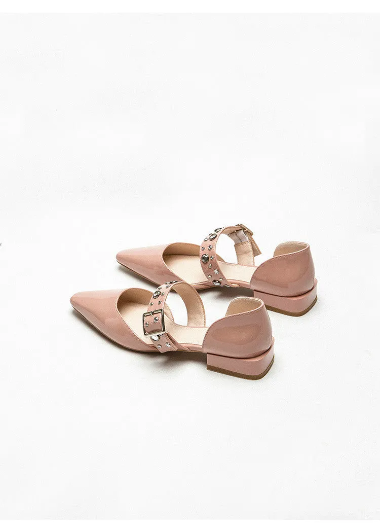 xiangtuibao Summer Crystal Diamond Bling Women Pumps Buckle Pointed Toe High Heels Spike High Heels Mules Slippers Party Shoes
