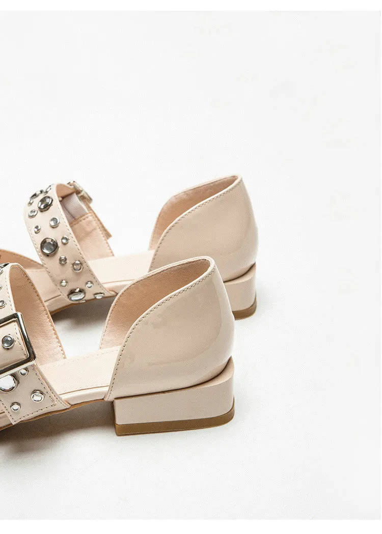xiangtuibao Summer Crystal Diamond Bling Women Pumps Buckle Pointed Toe High Heels Spike High Heels Mules Slippers Party Shoes