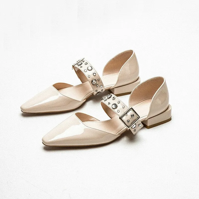 xiangtuibao Summer Crystal Diamond Bling Women Pumps Buckle Pointed Toe High Heels Spike High Heels Mules Slippers Party Shoes