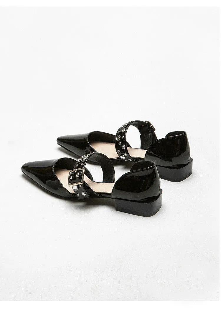 xiangtuibao Summer Crystal Diamond Bling Women Pumps Buckle Pointed Toe High Heels Spike High Heels Mules Slippers Party Shoes